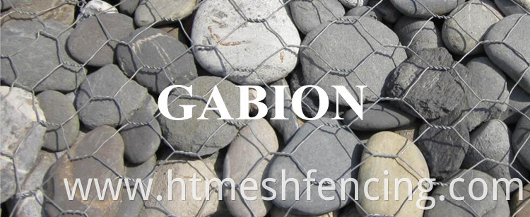 Hexagonal stone cages galvanized gabion baskets gabion mesh for river wall